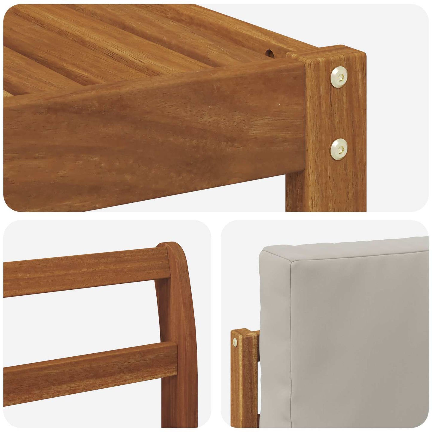 Set di divani da esterno 6 pcs Grigio Naturale e Chiaro | homemem39