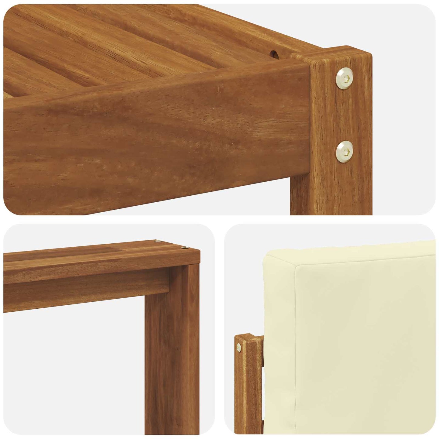 Set di divani da esterno con cuscino 6 pcs Naturale e Crema | homemem39