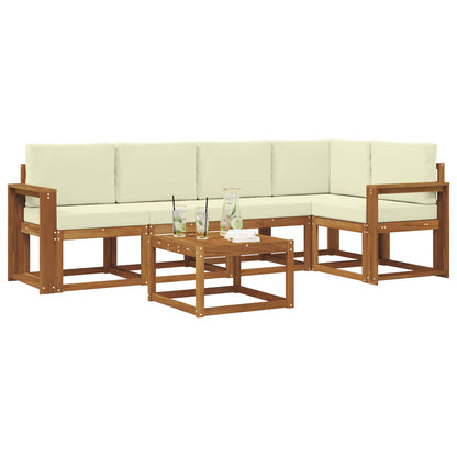 Set di divani da esterno con cuscino 6 pcs Naturale e Crema | homemem39