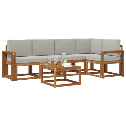 Set di divani da esterno 6 pcs Grigio Naturale e Chiaro | homemem39