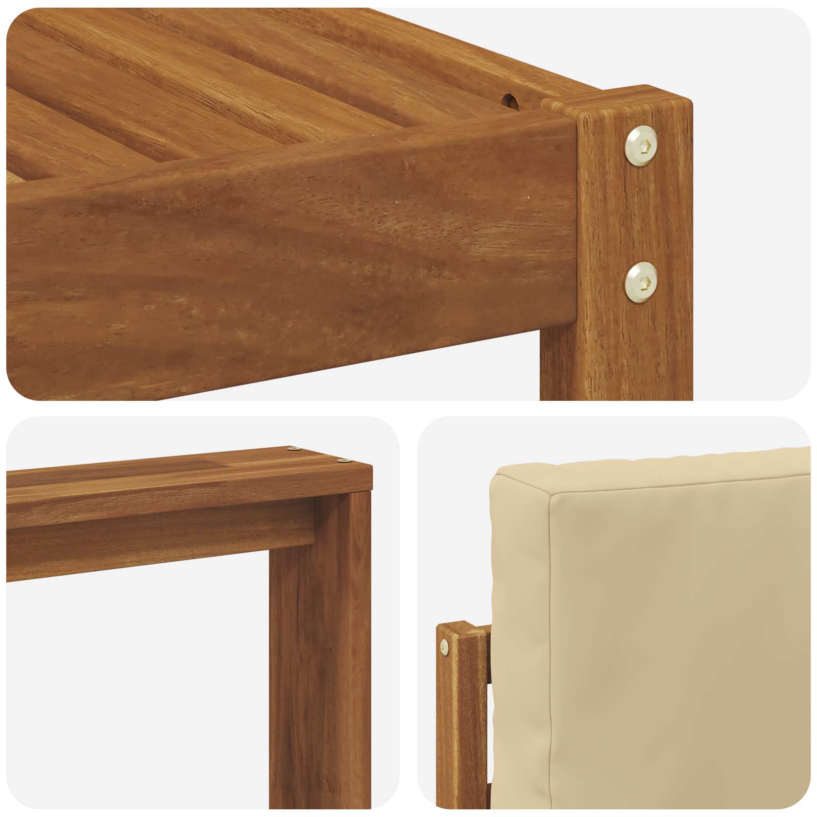 Set di divani da esterno con cuscino 6 pcs Naturale e Beige | homemem39