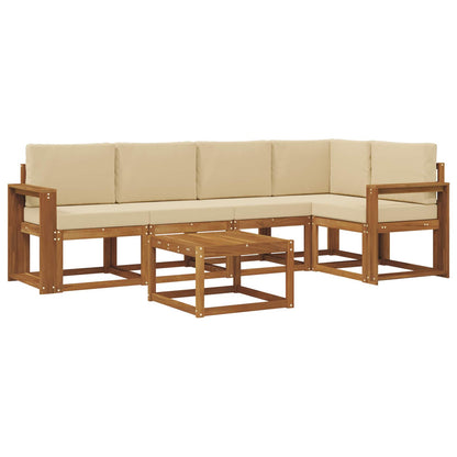 Set di divani da esterno con cuscino 6 pcs Naturale e Beige | homemem39