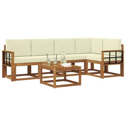 Set di divani da esterno con cuscino 6 pcs Naturale e Crema | homemem39