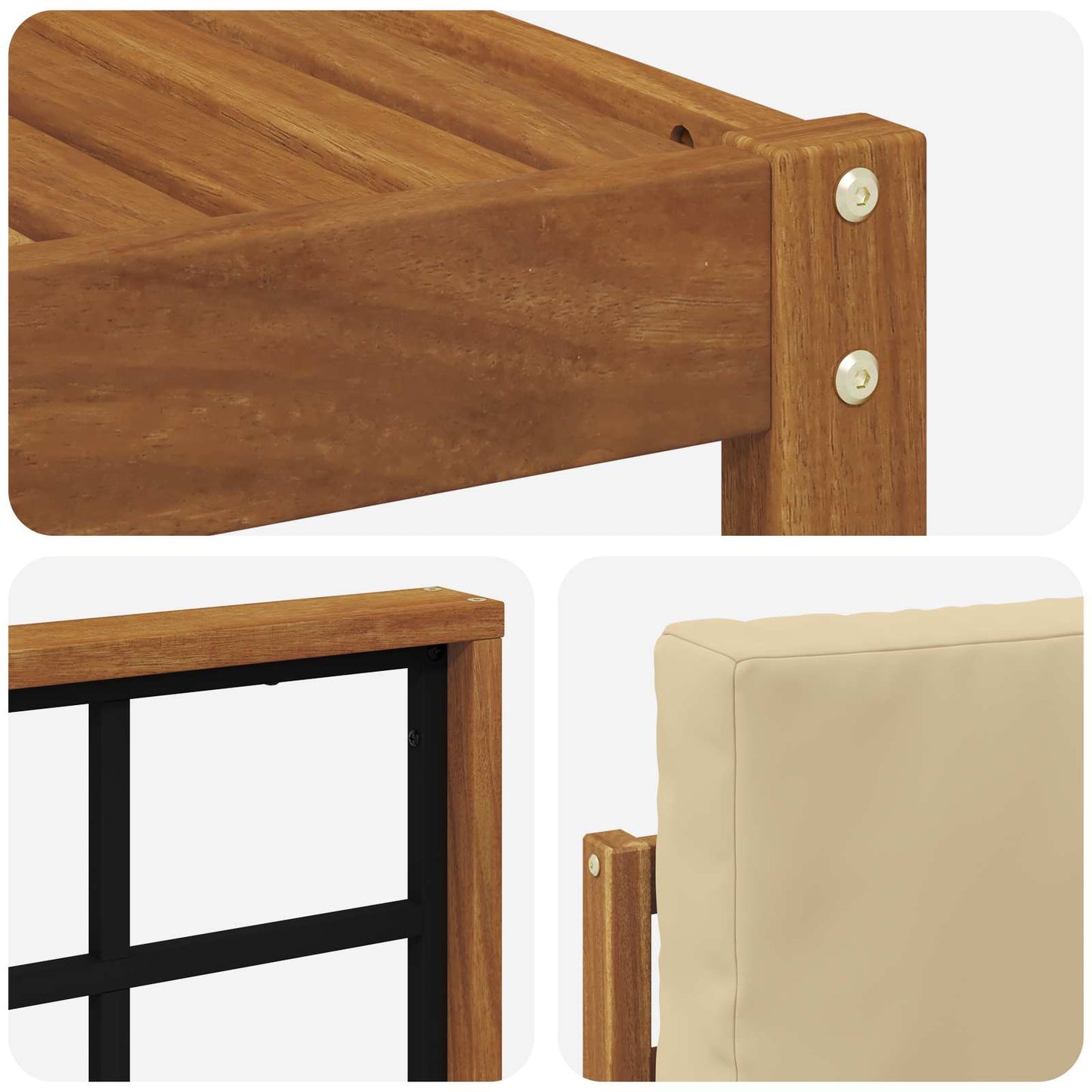 Set di divani da esterno con cuscino 6 pcs Naturale e Beige | homemem39