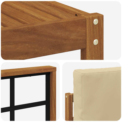 Set di divani da esterno con cuscino 6 pcs Naturale e Beige | homemem39