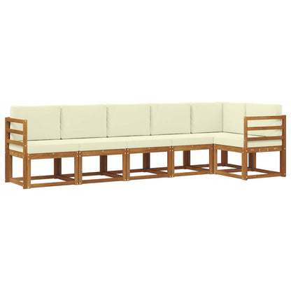 Set di divani da esterno con cuscino 6 pcs Naturale e Crema | homemem39