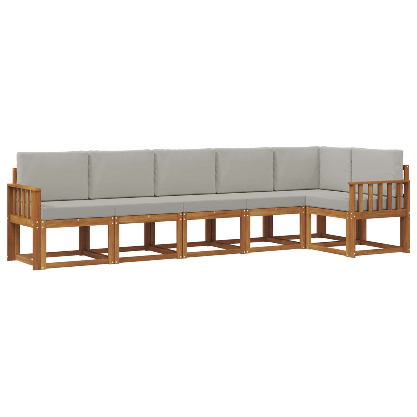 Set di divani da esterno 6 pcs Grigio Naturale e Chiaro | homemem39