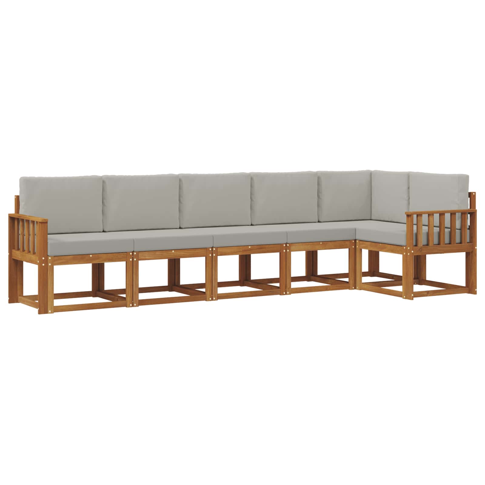 Set di divani da esterno 6 pcs Grigio Naturale e Chiaro | homemem39
