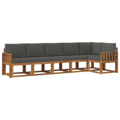 Set di divani da esterno con cuscino 6 pcs Naturale e Antracite | homemem39