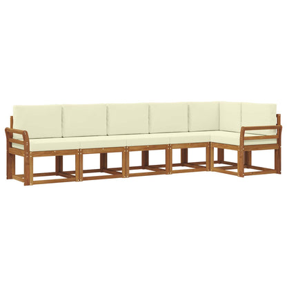 Set di divani da esterno con cuscino 6 pcs Naturale e Crema | homemem39