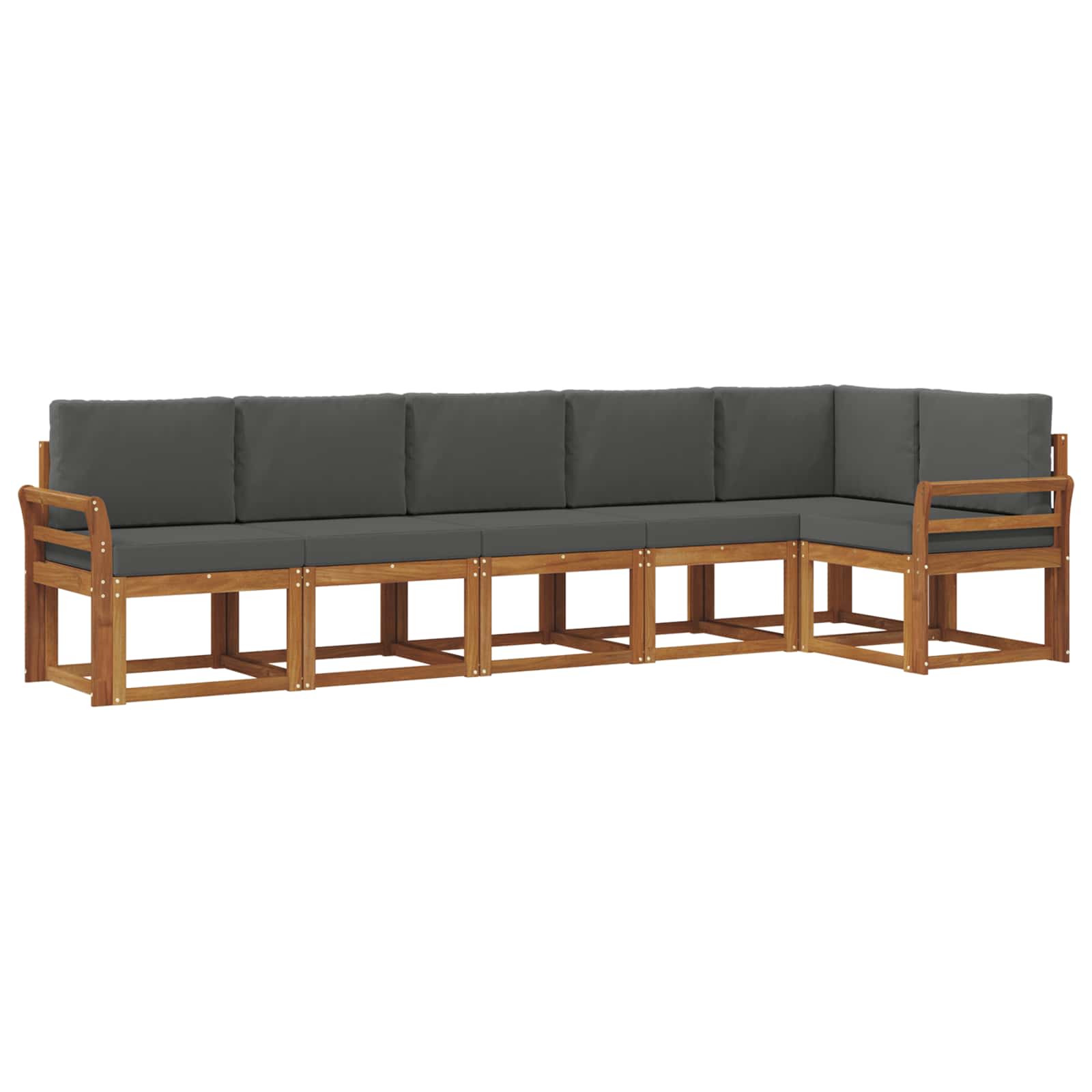 Set di divani da esterno con cuscino 6 pcs Naturale e Antracite | homemem39