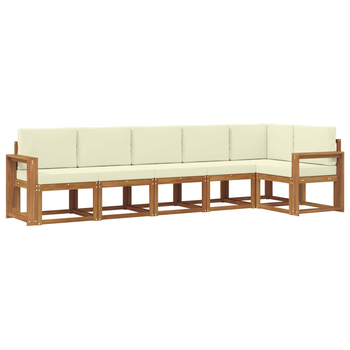 Set di divani da esterno con cuscino 6 pcs Naturale e Crema