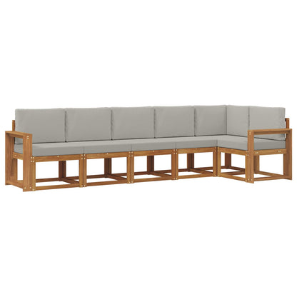 Set di divani da esterno 6 pcs Grigio Naturale e Chiaro | homemem39