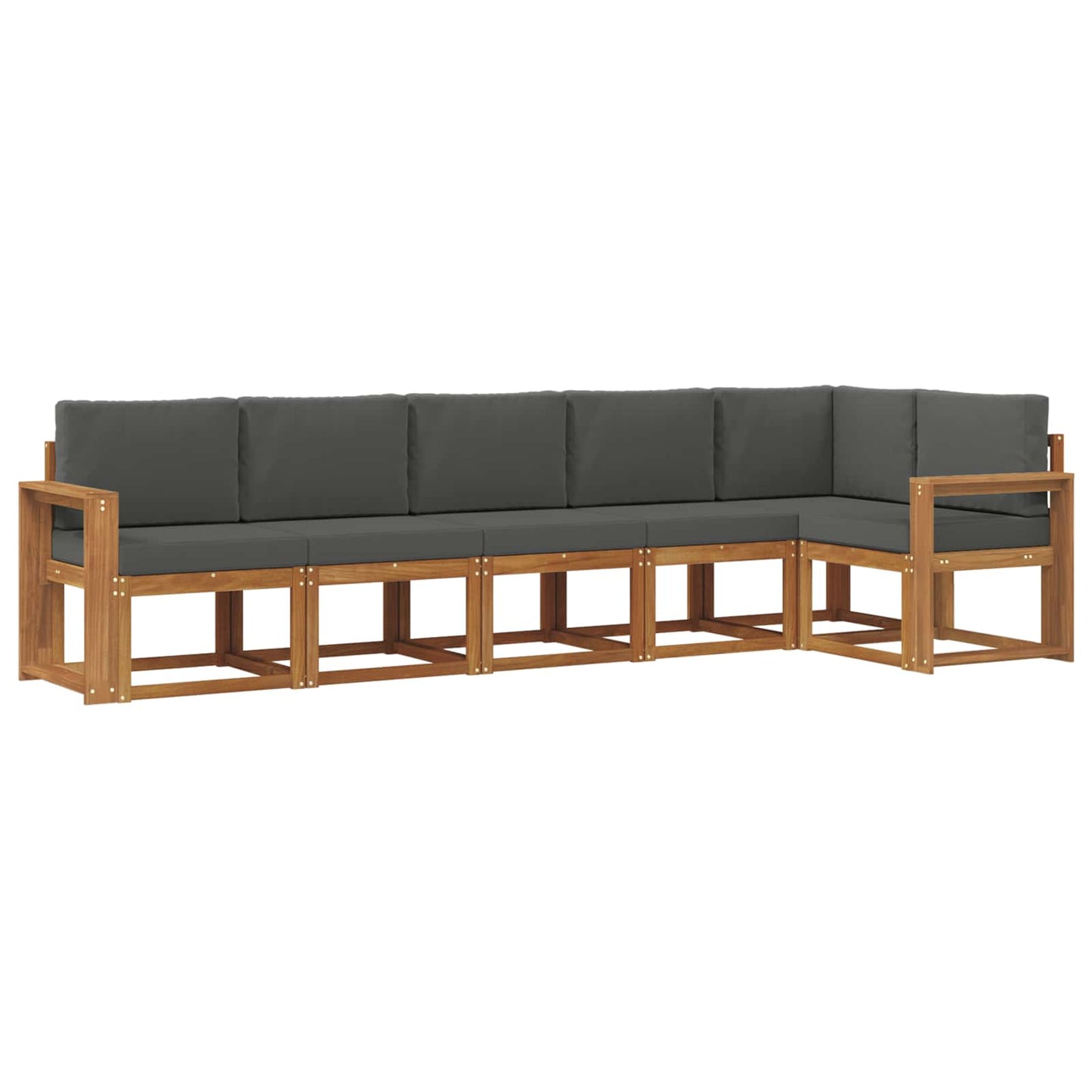 Set di divani da esterno con cuscino 6 pcs Naturale e Antracite