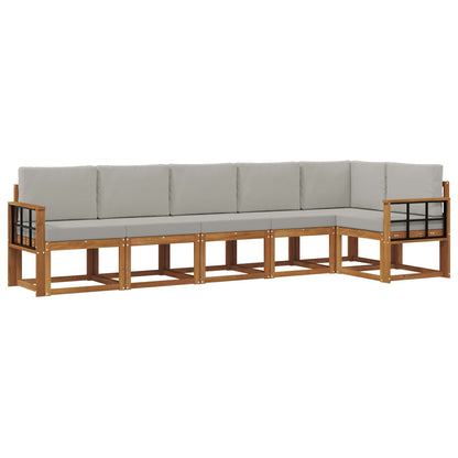 Set di divani da esterno 6 pcs Grigio Naturale e Chiaro | homemem39