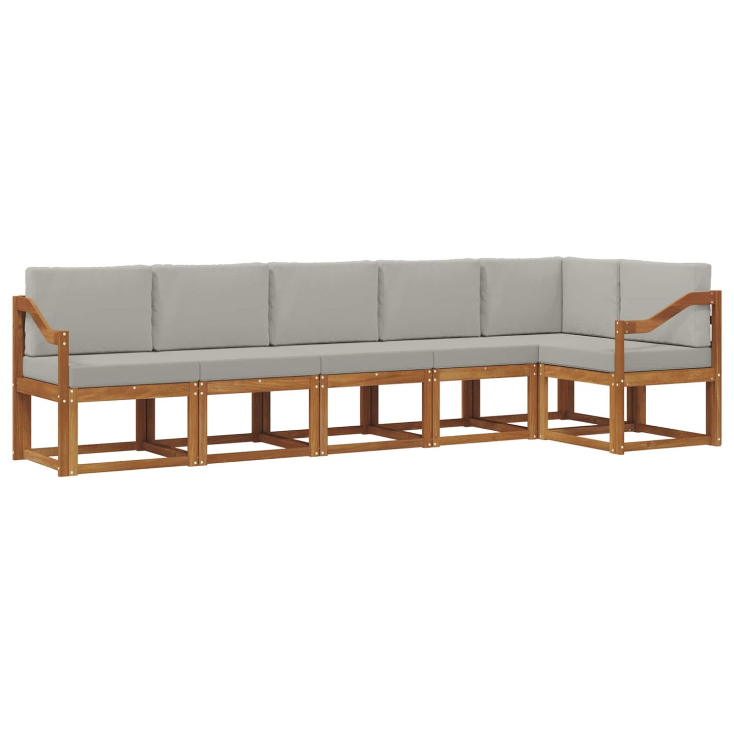 Set di divani da esterno 6 pcs Grigio Naturale e Chiaro | homemem39
