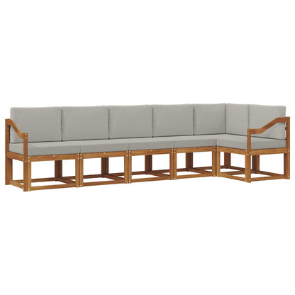 Set di divani da esterno 6 pcs Grigio Naturale e Chiaro | homemem39