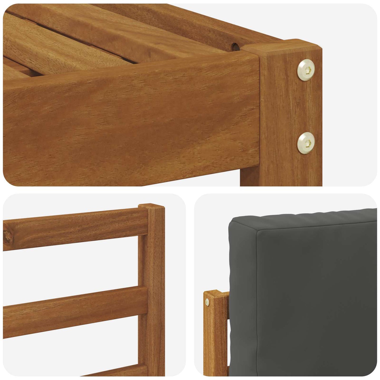 Set di divani da esterno con cuscino 6 pcs Naturale e Antracite | homemem39