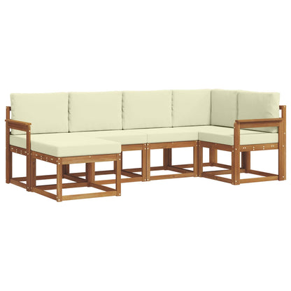 Set di divani da esterno con cuscino 6 pcs Naturale e Crema