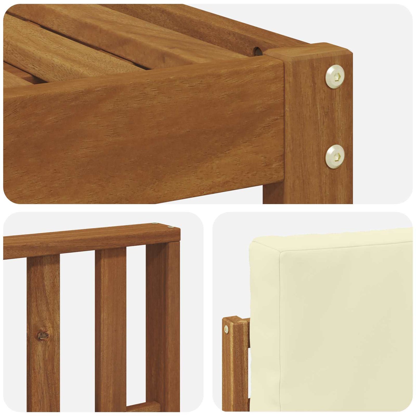 Set di divani da esterno con cuscino 6 pcs Naturale e Crema