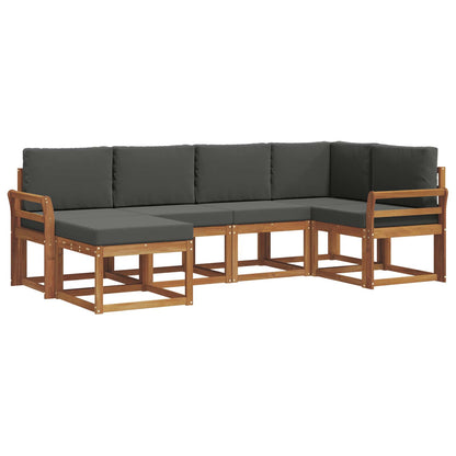 Set di divani da esterno con cuscino 6 pcs Naturale e Antracite | homemem39