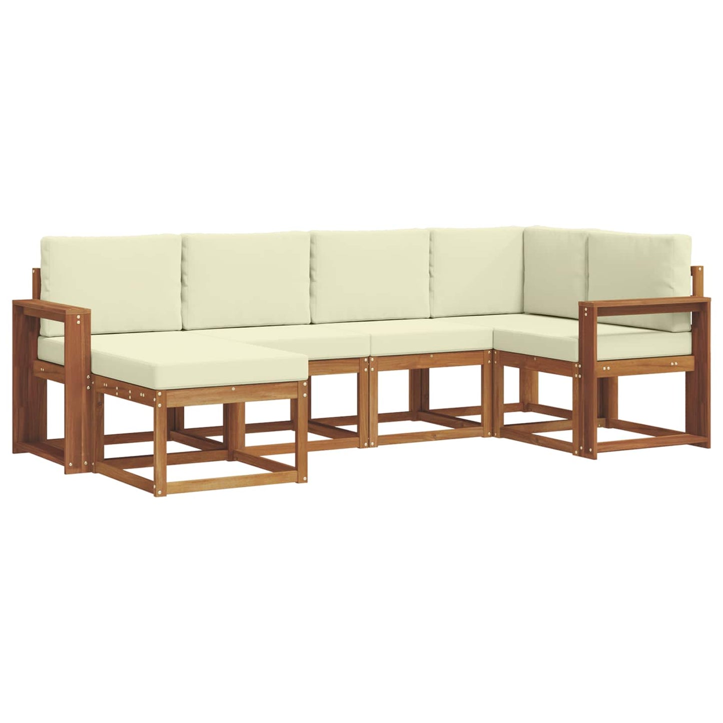 Set di divani da esterno con cuscino 6 pcs Naturale e Crema | homemem39