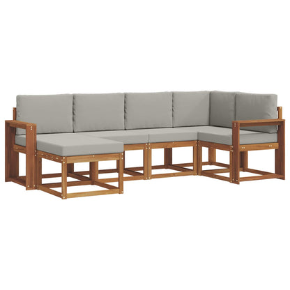 Set di divani da esterno 6 pcs Grigio Naturale e Chiaro | homemem39