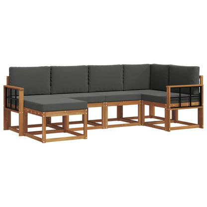 Set di divani da esterno con cuscino 6 pcs Naturale e Antracite