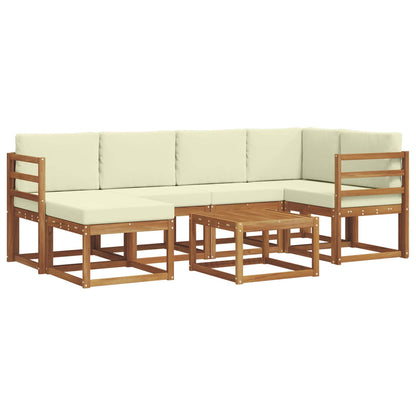 Set di divani da esterno con cuscino 7 pcs Naturale e Crema | homemem39