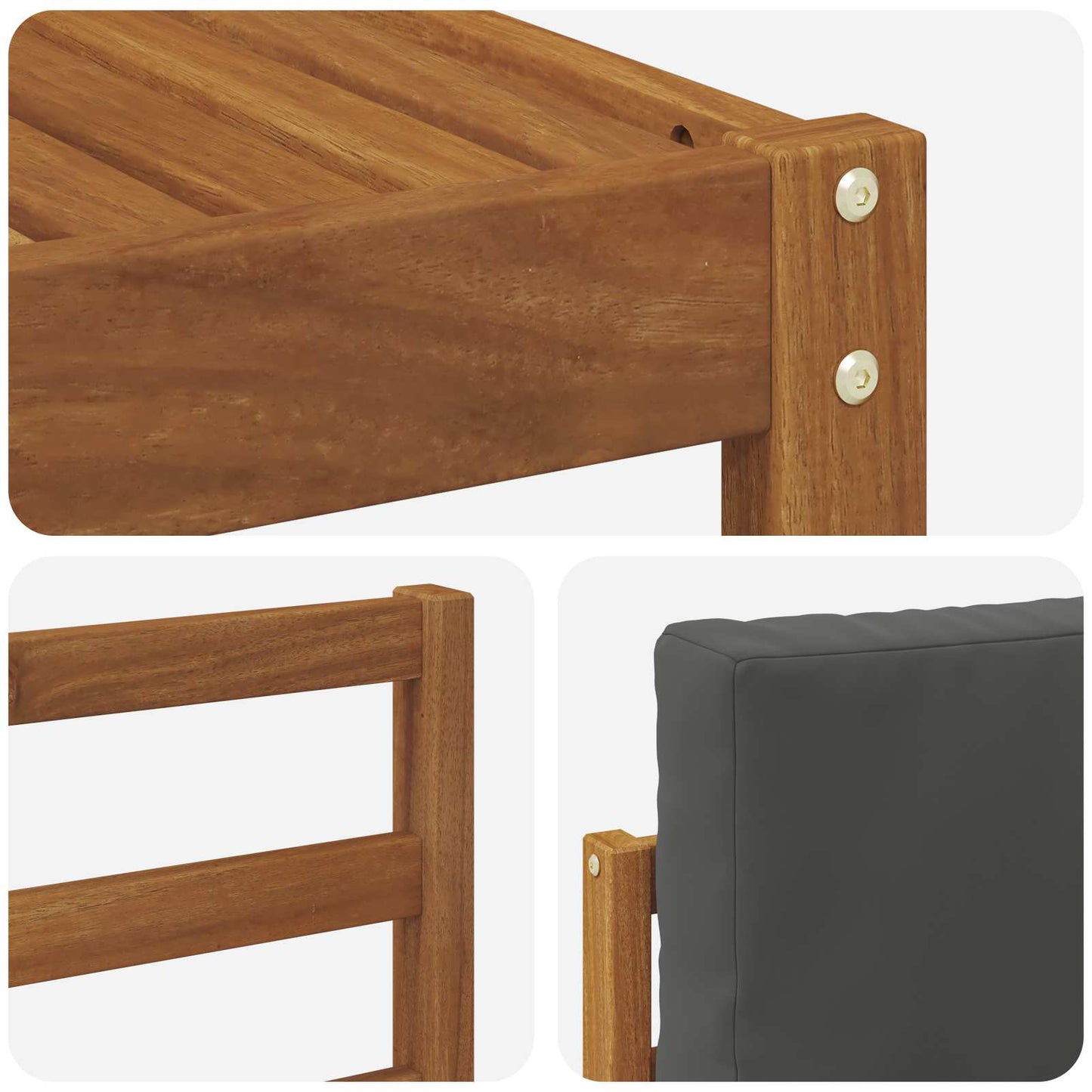 Set di divani da esterno con cuscino 7 pcs Naturale e Antracite | homemem39