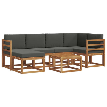 Set di divani da esterno con cuscino 7 pcs Naturale e Antracite | homemem39