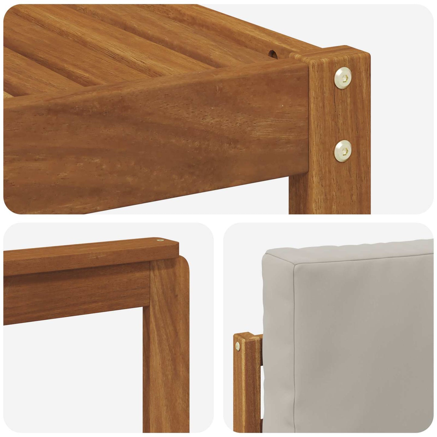 Set di divani da esterno 7 pcs Grigio Naturale e Chiaro | homemem39