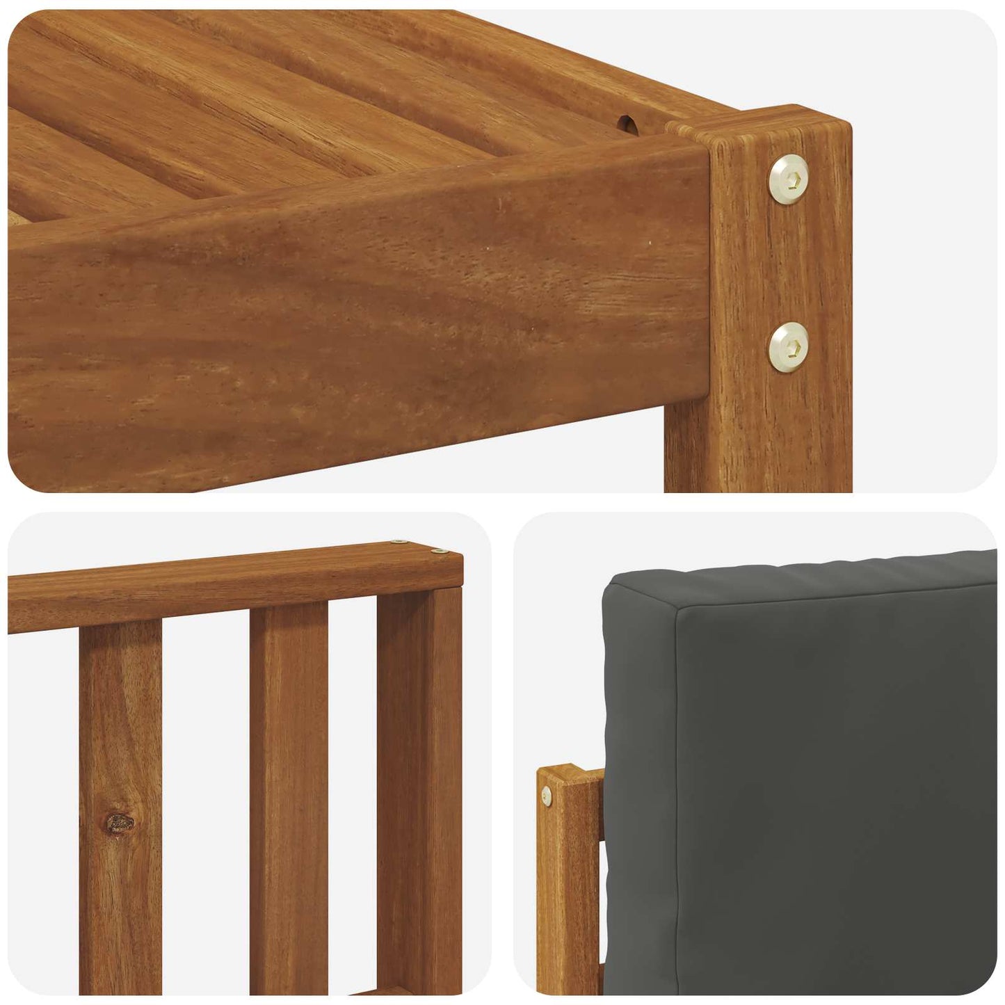 Set di divani da esterno con cuscino 7 pcs Naturale e Antracite | homemem39