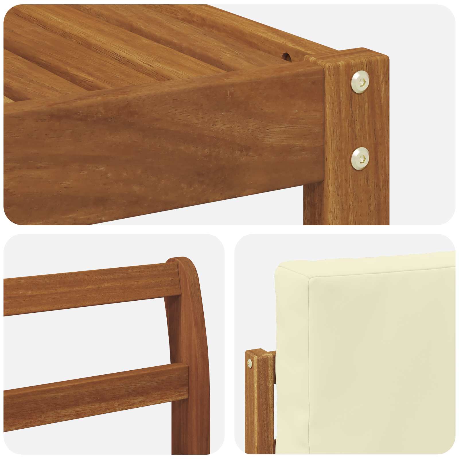 Set di divani da esterno con cuscino 7 pcs Naturale e Crema | homemem39
