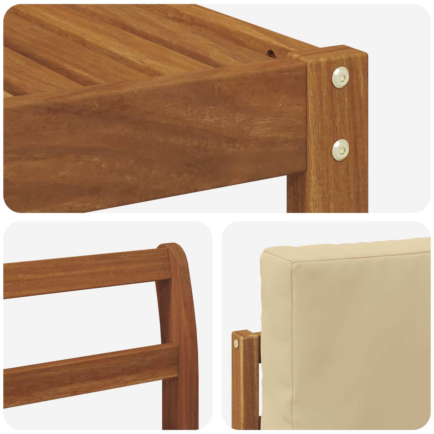 Set di divani da esterno con cuscino 7 pcs Naturale e Beige | homemem39