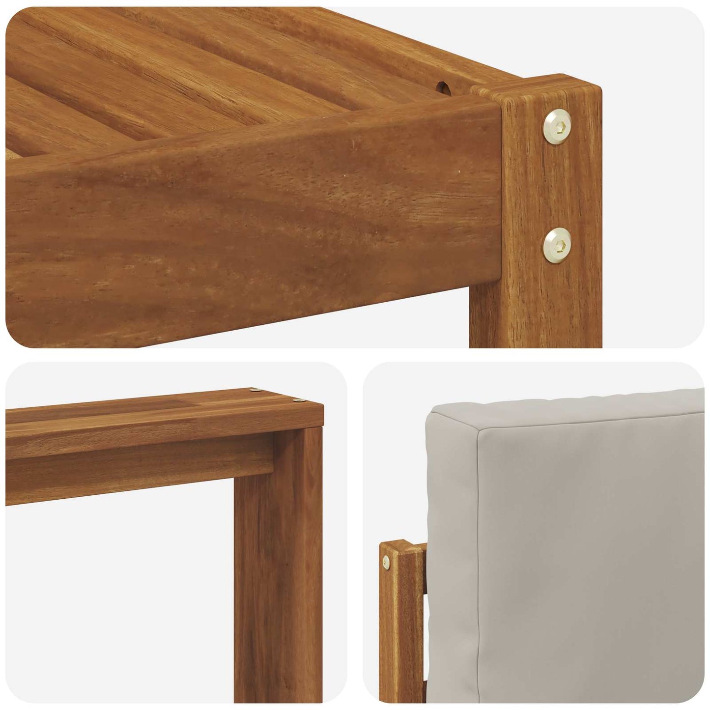 Set di divani da esterno 7 pcs Grigio Naturale e Chiaro | homemem39