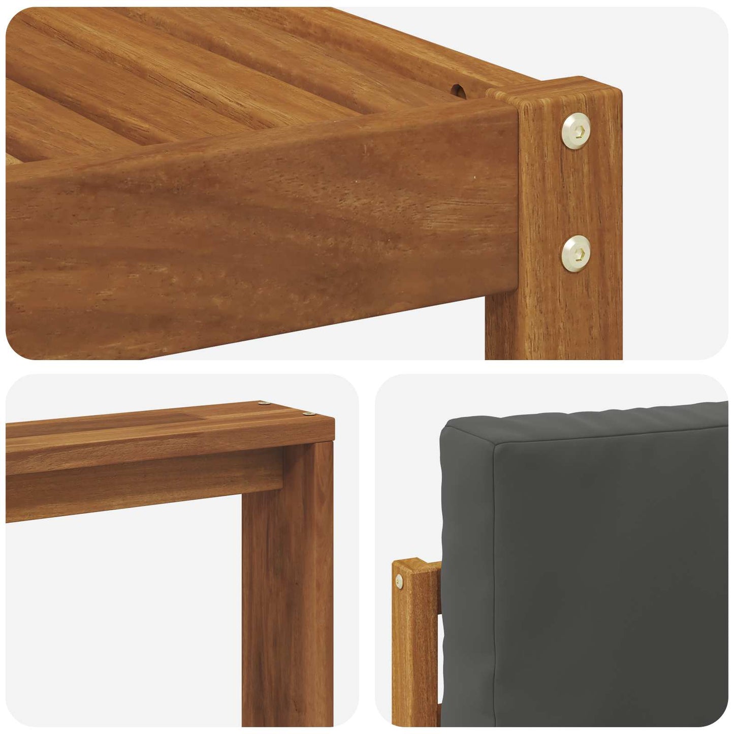 Set di divani da esterno con cuscino 7 pcs Naturale e Antracite | homemem39