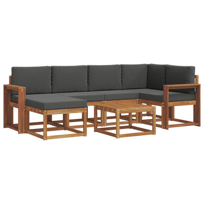 Set di divani da esterno con cuscino 7 pcs Naturale e Antracite | homemem39