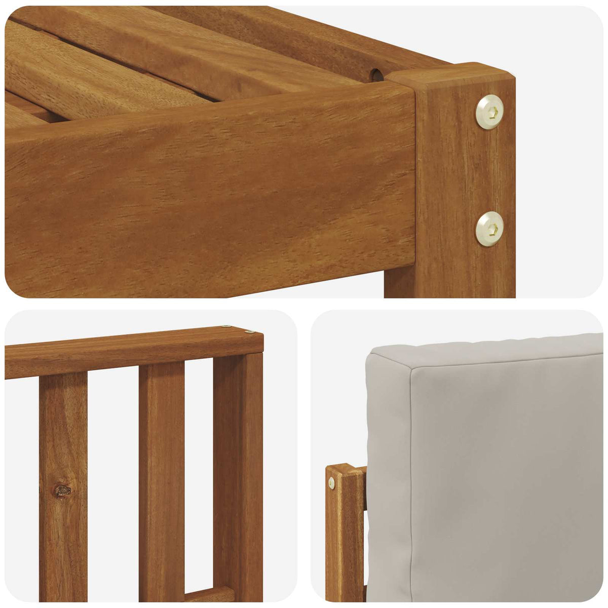 Set di divani da esterno 8 pz Grigio Naturale e Chiaro