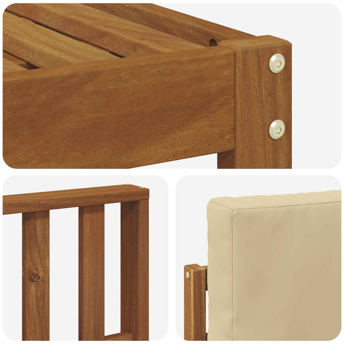 Set di divani da esterno 8 pz Naturale e Beige