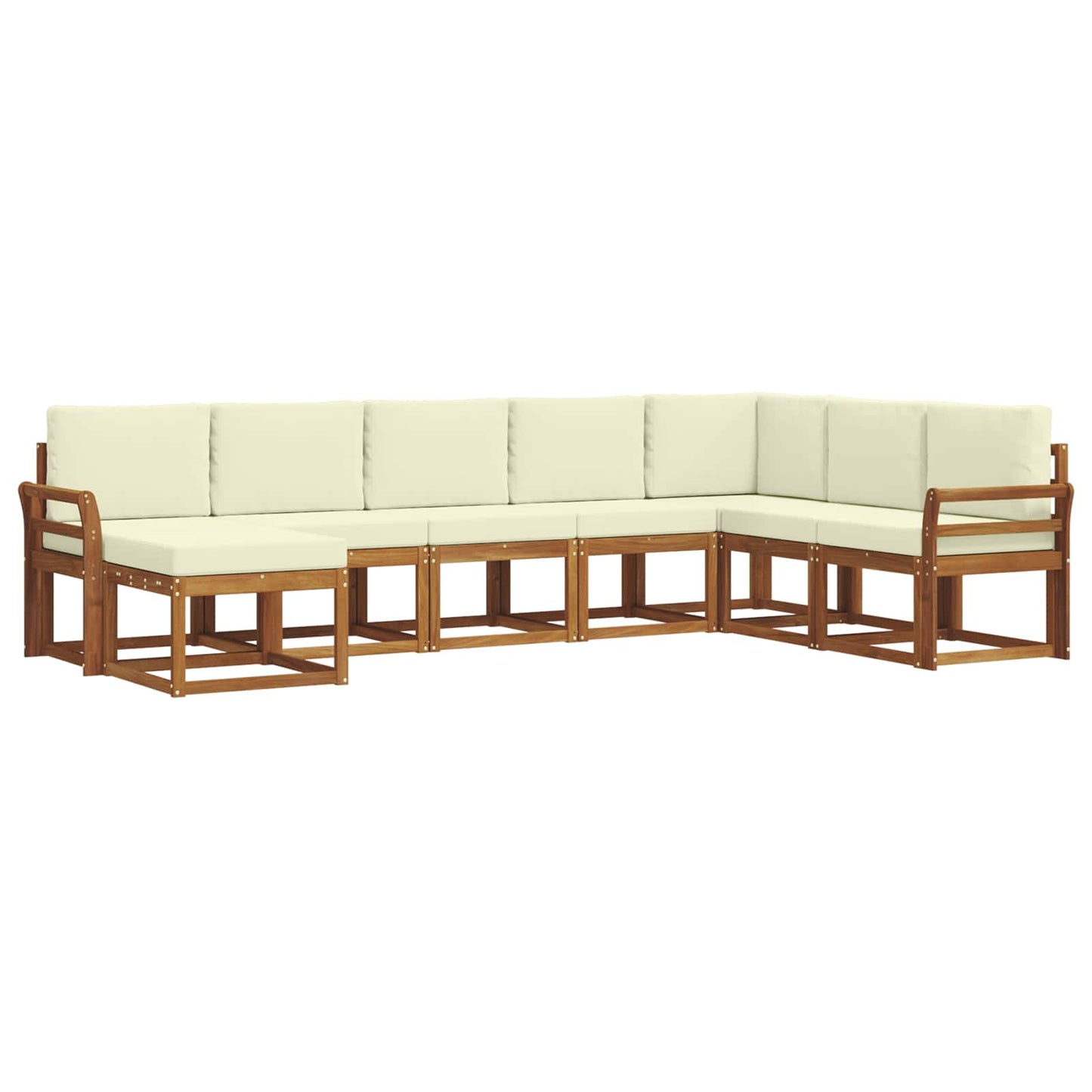 Set di divani da esterno con cuscino 8 pcs Naturale e Crema