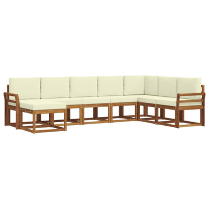 Set di divani da esterno con cuscino 8 pcs Naturale e Crema