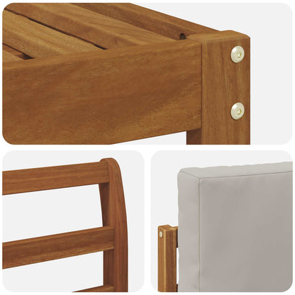 Set di divani da esterno 8 pz Grigio Naturale e Chiaro