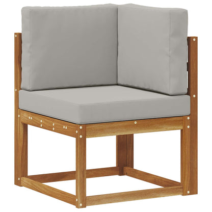 Set di divani da esterno 8 pz Grigio Naturale e Chiaro