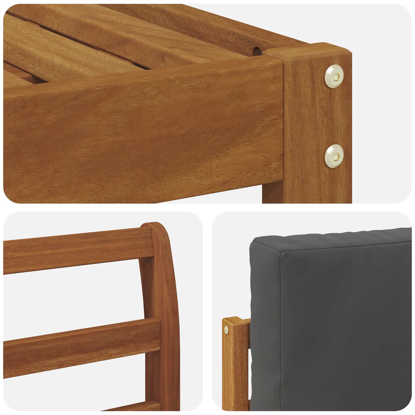 Set di divani da esterno con cuscino 8 pcs Naturale e Antracite | homemem39