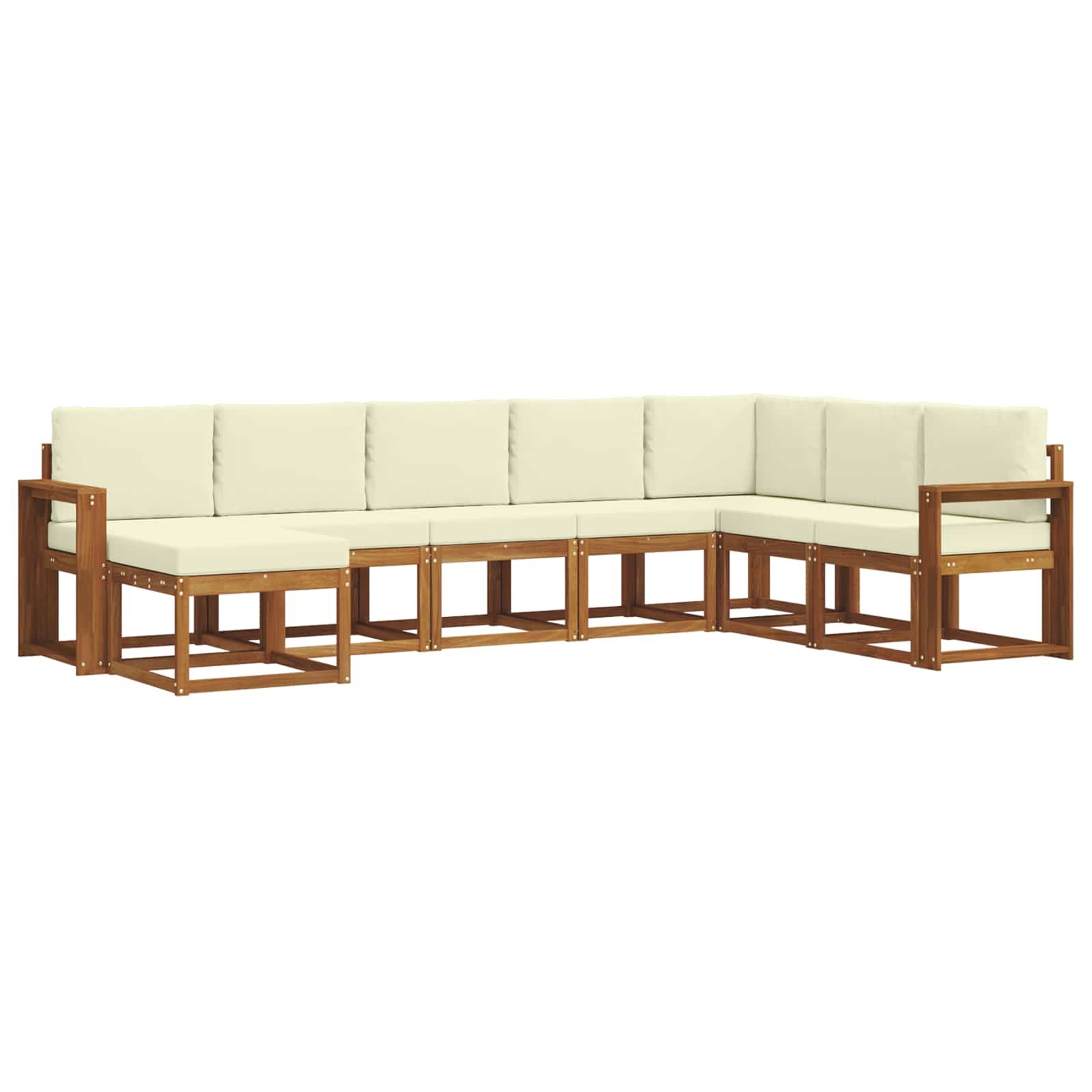 Set di divani da esterno con cuscino 8 pcs Naturale e Crema | homemem39