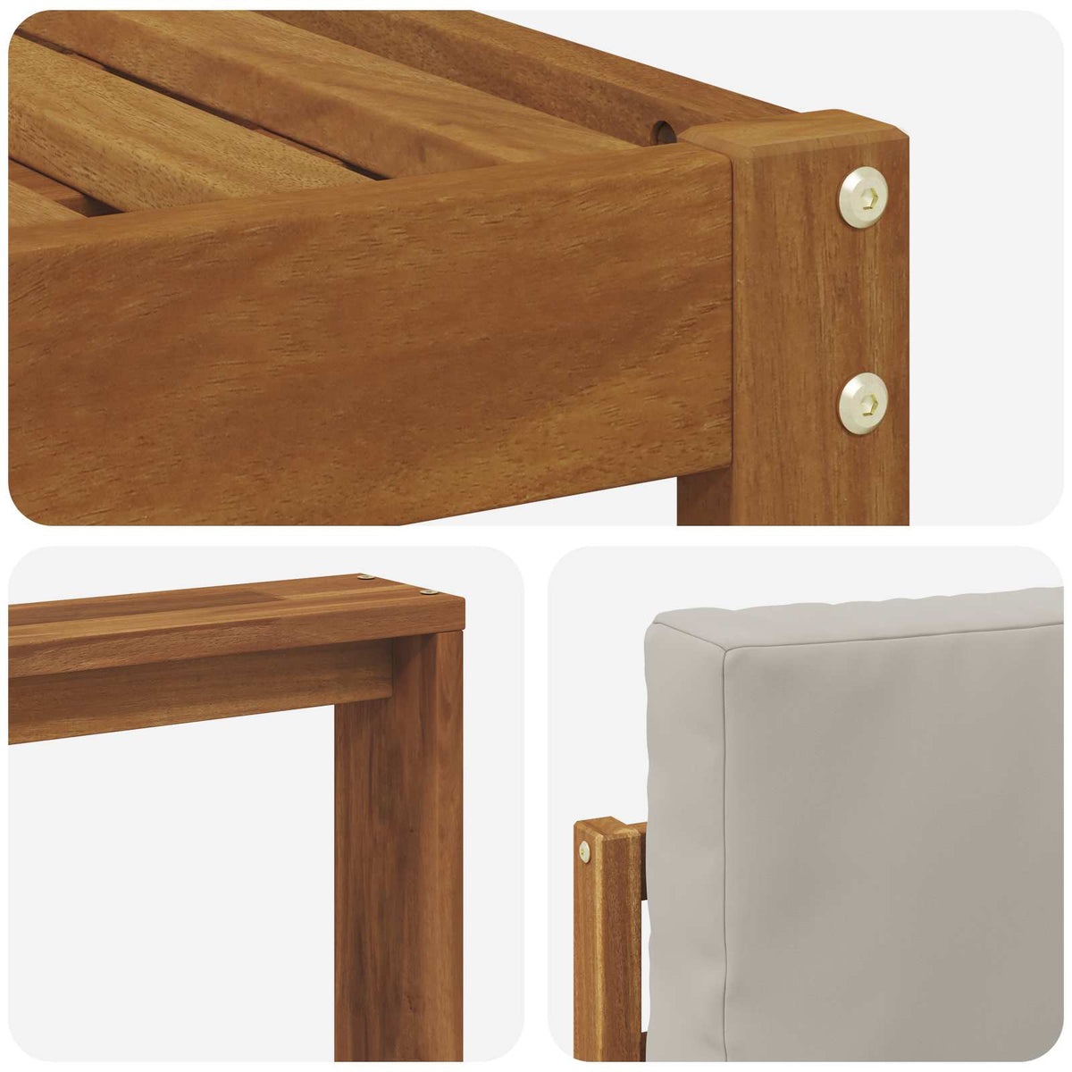 Set di divani da esterno 8 pz Grigio Naturale e Chiaro