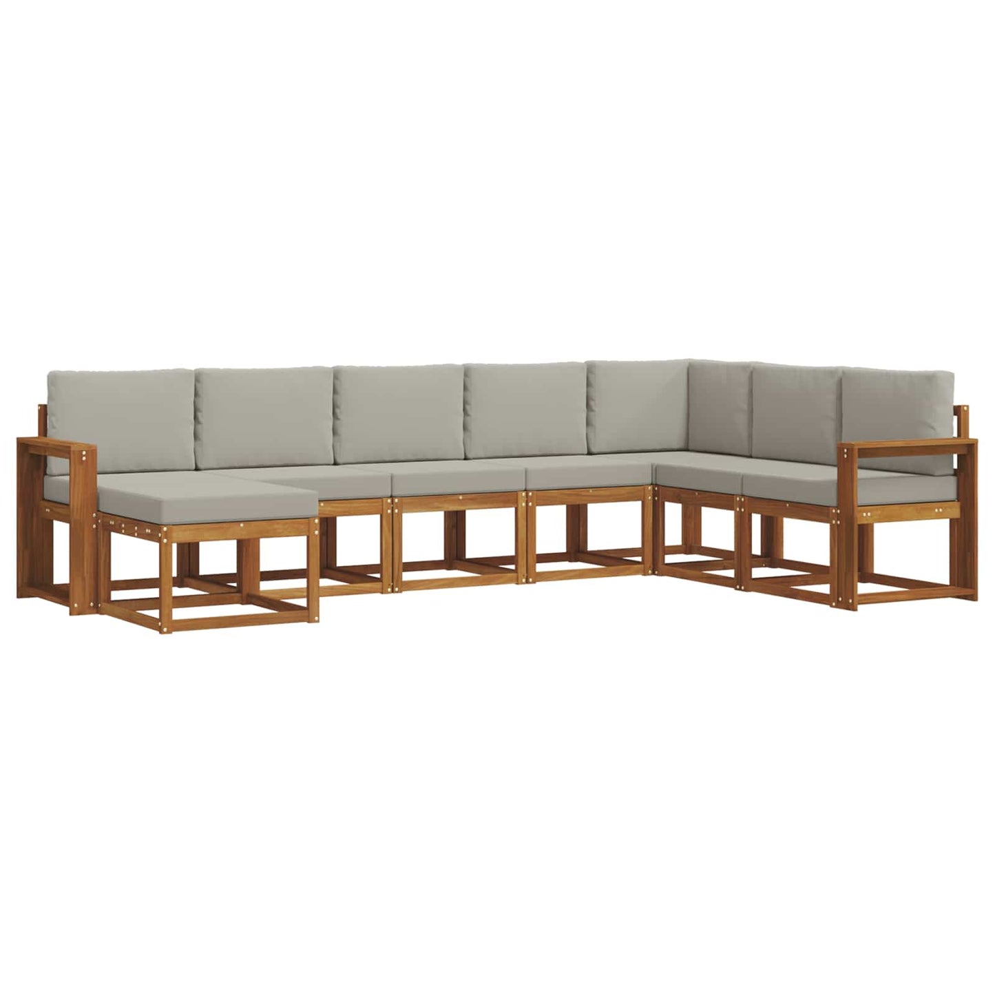 Set di divani da esterno 8 pcs Grigio Naturale e Chiaro | homemem39