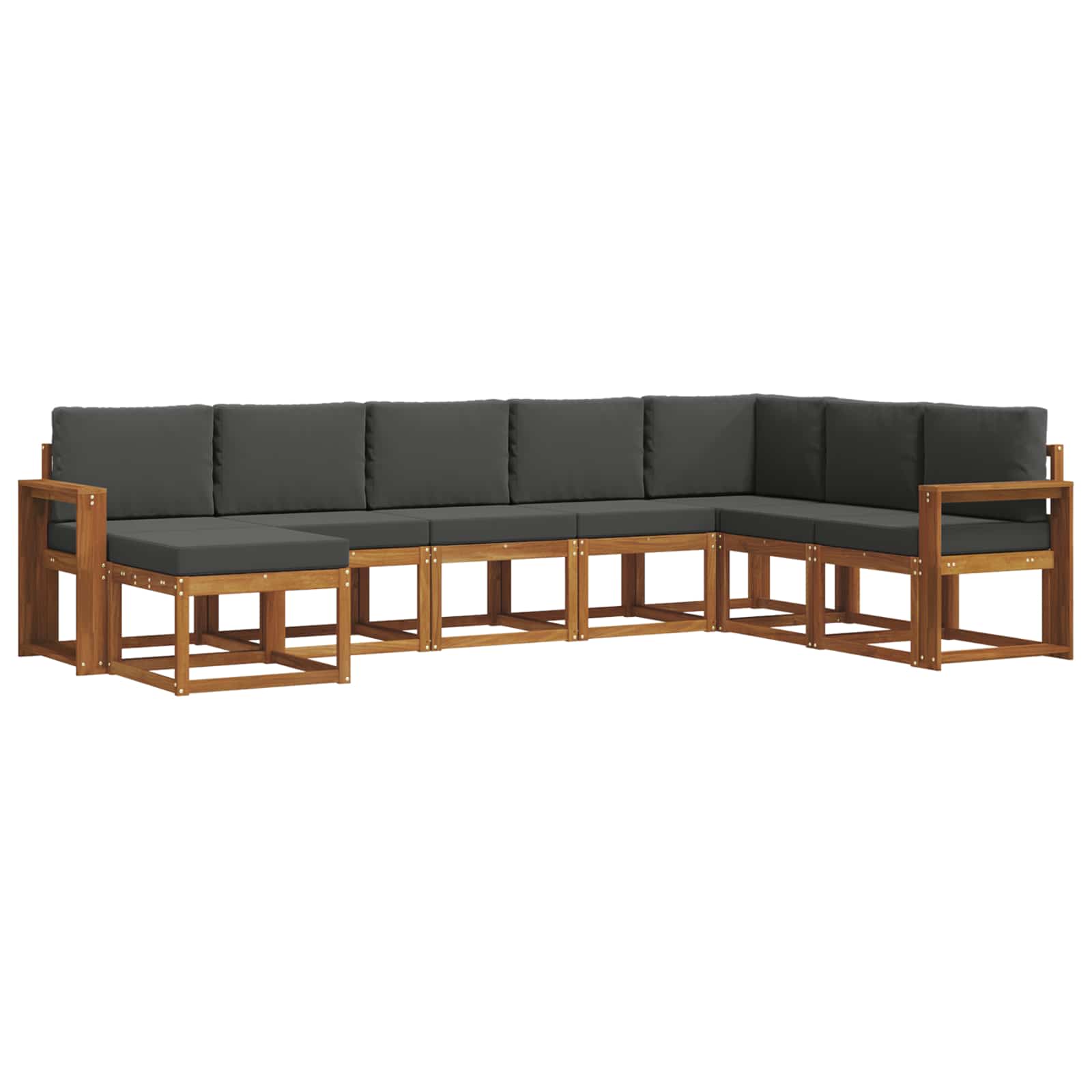 Set di divani da esterno con cuscino 8 pcs Naturale e Antracite | homemem39