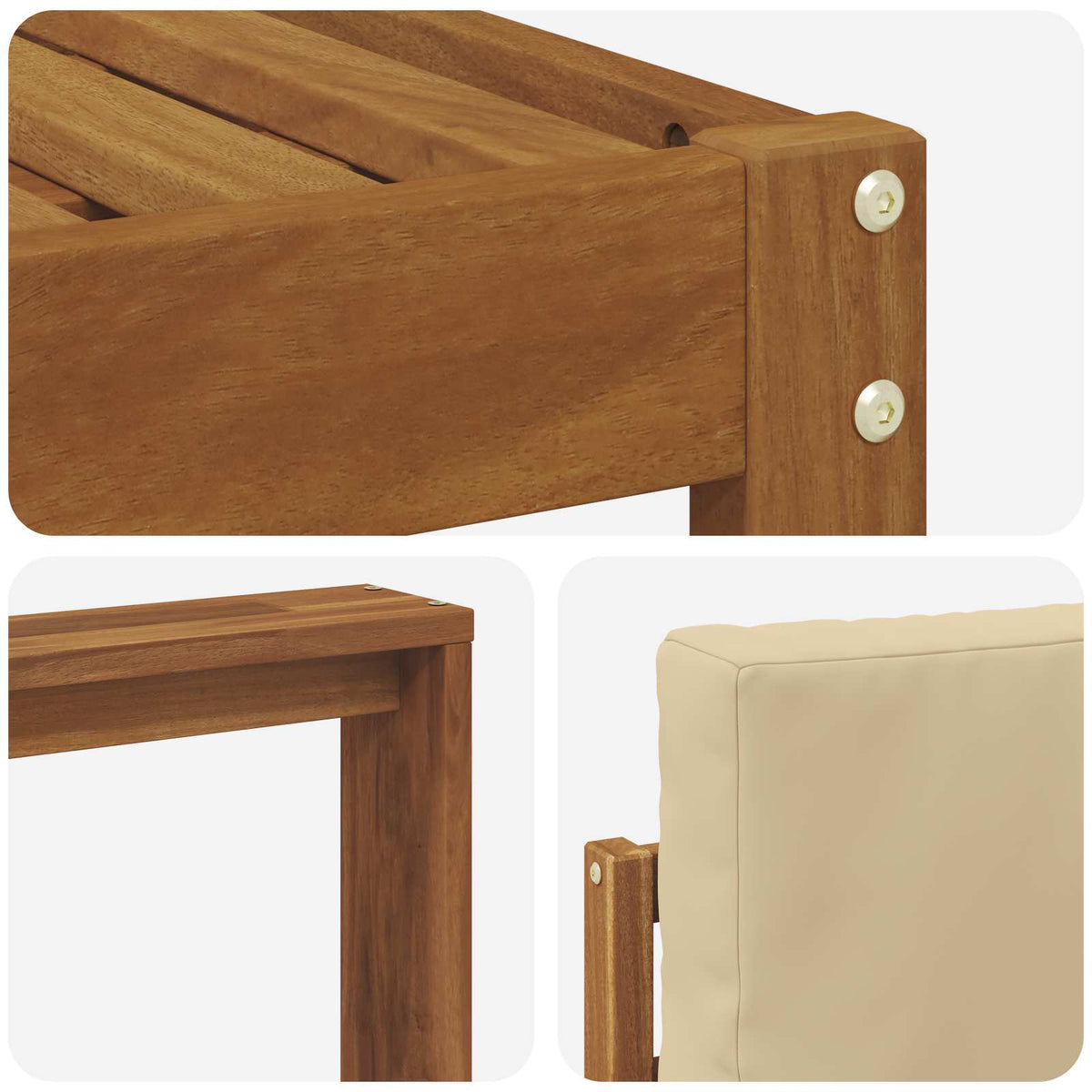 Set di divani da esterno 8 pz Naturale e Beige